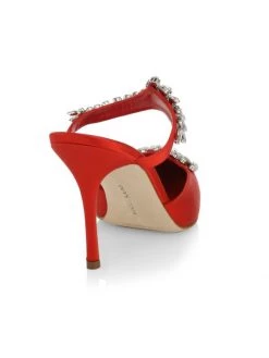 Manolo Blahnik Lurum 90 Crystal-Embellished Satin Mules -Kiki shop online unnamed file 1040
