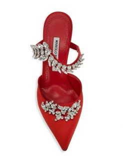 Manolo Blahnik Lurum 90 Crystal-Embellished Satin Mules -Kiki shop online unnamed file 1042