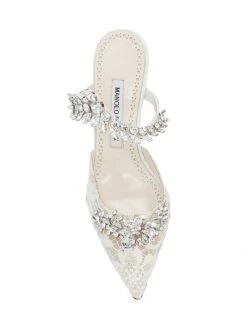 Manolo Blahnik Lurum 90 Embellished Lace Mules -Kiki shop online unnamed file 1078