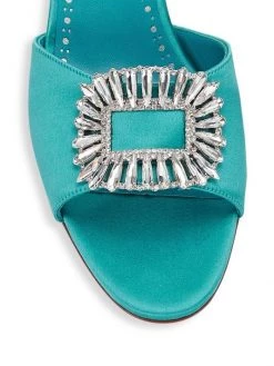Manolo Blahnik Laalita 50 Embellished Buckle Satin Mules -Kiki shop online unnamed file 1094