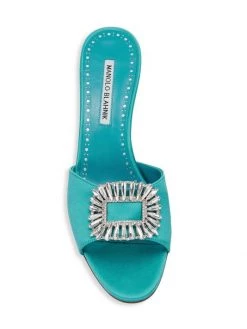 Manolo Blahnik Laalita 50 Embellished Buckle Satin Mules -Kiki shop online unnamed file 1095
