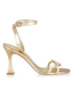 Manolo Blahnik Kamistra Metallic Leather Sandals