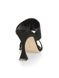 Manolo Blahnik Laali 90 Embellished Buckle Satin Mules -Kiki shop online unnamed file 1129