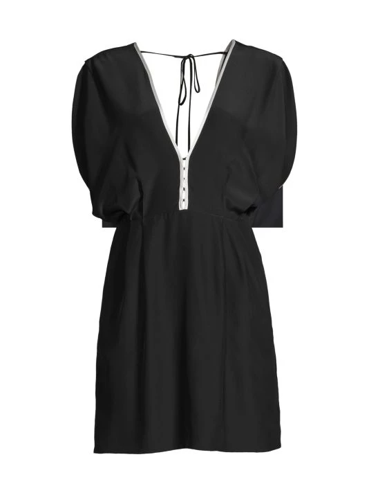 Kiki De Montparnasse Silk V-Neck Minidress 3 Kiki De Montparnasse Silk V-Neck Minidress