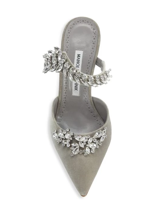 Manolo Blahnik Lurum 90 Crystal-Embellished Velvet Mules 7 Manolo Blahnik Lurum 90 Crystal-Embellished Velvet Mules - Image 5