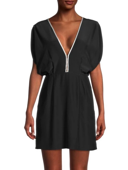 Kiki De Montparnasse Silk V-Neck Minidress 5 Kiki De Montparnasse Silk V-Neck Minidress - Image 3