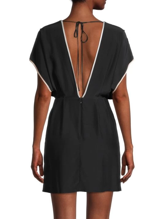 Kiki De Montparnasse Silk V-Neck Minidress 7 Kiki De Montparnasse Silk V-Neck Minidress - Image 5