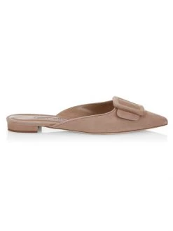 Manolo Blahnik Maysale Suede Flats Sand -Kiki shop online unnamed file 1176