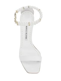 Manolo Blahnik Charona 105 Faux-Pearl Embellished Sandals -Kiki shop online unnamed file 1204