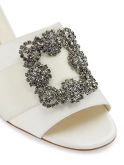 Manolo Blahnik Martanew 50 Embellished Satin Mules Light Cream -Kiki shop online unnamed file 1211