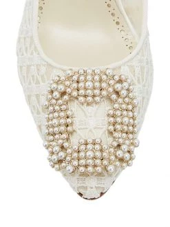 Manolo Blahnik Hangisi 90 Lace Embellished Buckle Pumps -Kiki shop online unnamed file 1217
