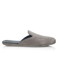Manolo Blahnik Montague Suede Mule Slippers For Men Medium Grey -Kiki shop online unnamed file 1227