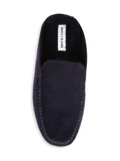 Manolo Blahnik Men's Crawford Suede & Shearling Mules For Men -Kiki shop online unnamed file 1243
