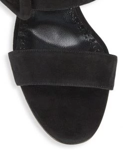 Manolo Blahnik Gable 70 Suede Buckle Mules Black Suede -Kiki shop online unnamed file 1264