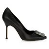 Manolo Blahnik Hangisi 105 Embellished Leather Pumps Black -Kiki shop online unnamed file 1280