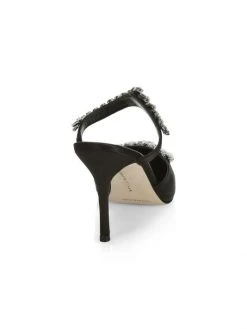 Manolo Blahnik Lurum 90 Crystal-Embellished Satin Mules Fuschia -Kiki shop online unnamed file 1315