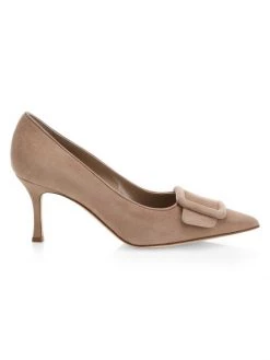 Manolo Blahnik Maysale 70 Suede Pumps Nude -Kiki shop online unnamed file 1347