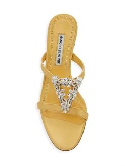 Manolo Blahnik Trinamu 50 Satin Embellished Sandals -Kiki shop online unnamed file 1364