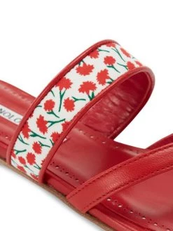 Manolo Blahnik Susa Flower Print Flat Sandals -Kiki shop online unnamed file 1378