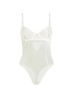 Kiki De Montparnasse Juliette Floral Mesh Bodysuit Ivory