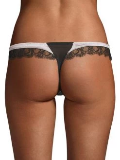 Kiki De Montparnasse Lace Inset Thong Ballet Champagne -Kiki shop online unnamed file 287