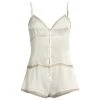 Kiki De Montparnasse Tiered Lace-Trim Silk Teddy