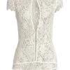Kiki De Montparnasse Coquette Lace Keyhole Bodysuit Ivory