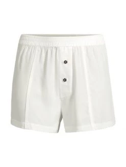 Kiki De Montparnasse Silk Boxer Shorts White