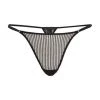 Kiki De Montparnasse Sheer Striped G-String Thong Black