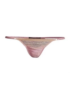 Kiki De Montparnasse Lace-Trim Charmeuse Thong Fuschia -Kiki shop online unnamed file 769