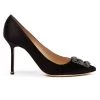 Manolo Blahnik Hangisi 105 Embellished Satin Pumps Black -Kiki shop online unnamed file 861