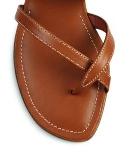 Manolo Blahnik Susa Leather Thong Sandals Tan -Kiki shop online unnamed file 877