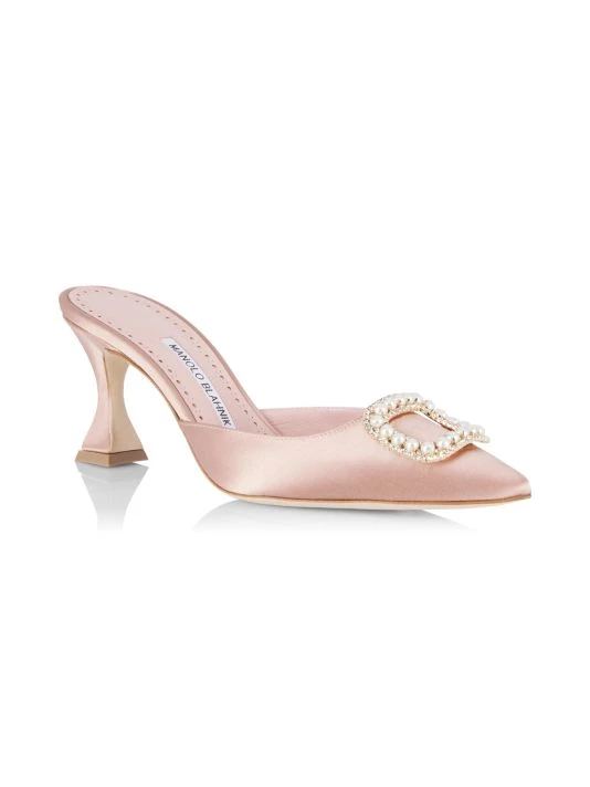 Manolo Blahnik Fabetamu 70 Embellished Satin Mules 4 Manolo Blahnik Fabetamu 70 Embellished Satin Mules - Image 2