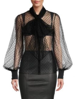 Kiki De Montparnasse Merci Sheer Pussy-Bow Blouse 10 Kiki De Montparnasse Merci Sheer Pussy-Bow Blouse -Kiki shop online unnamed file 90