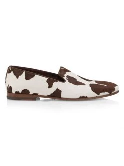 Manolo Blahnik Mario Cow Print Loafers For Men