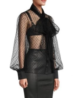 Kiki De Montparnasse Merci Sheer Pussy-Bow Blouse 11 Kiki De Montparnasse Merci Sheer Pussy-Bow Blouse -Kiki shop online unnamed file 91