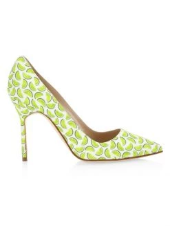 Manolo Blahnik BB 105 Lime-Print Pumps