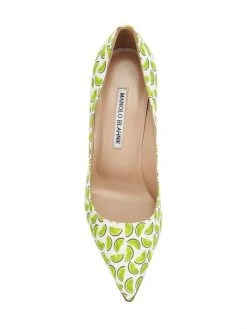 Manolo Blahnik BB 105 Lime-Print Pumps -Kiki shop online unnamed file 918