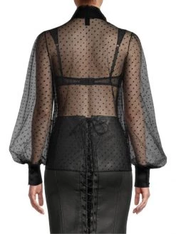 Kiki De Montparnasse Merci Sheer Pussy-Bow Blouse 12 Kiki De Montparnasse Merci Sheer Pussy-Bow Blouse -Kiki shop online unnamed file 92