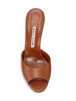 Manolo Blahnik Jadarona 70 Leather Mules -Kiki shop online unnamed file 930
