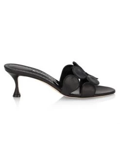 Manolo Blahnik Haribalmu 55 Leather Mules