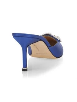 Manolo Blahnik Hangisi 70 Embellished Satin Mules Blue -Kiki shop online unnamed file 978