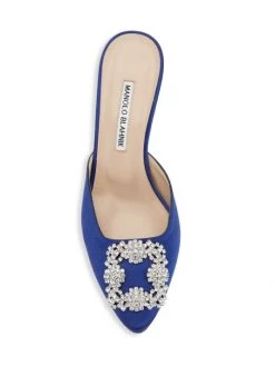 Manolo Blahnik Hangisi 70 Embellished Satin Mules Blue -Kiki shop online unnamed file 980