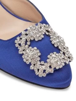 Manolo Blahnik Hangisi 70 Embellished Satin Mules Blue -Kiki shop online unnamed file 981